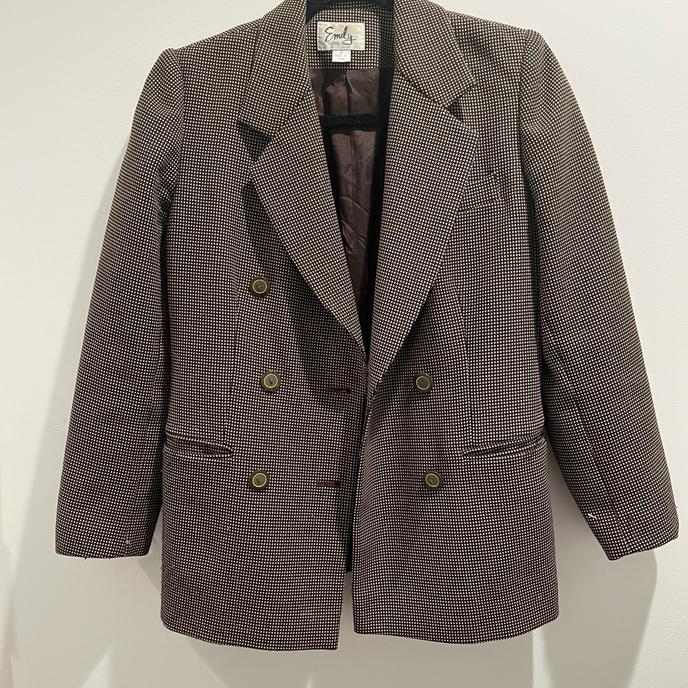 Emily Houndstooth Double-Breasted Blazer